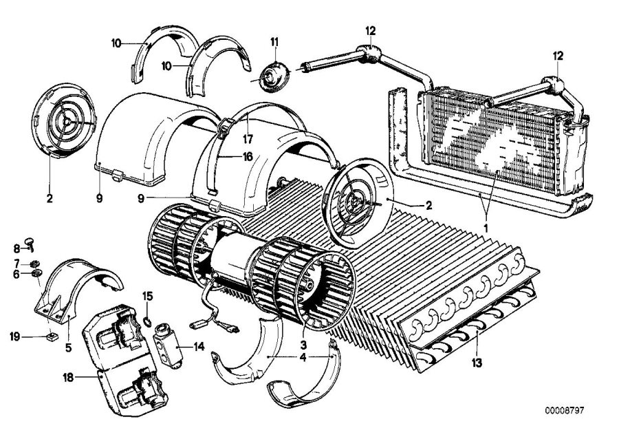 Diagram Air conditioning unit parts for your BMW M2 CS Racing  