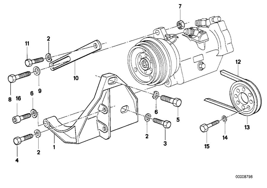 Diagram Attaching parts compressor for your 2017 BMW M6   