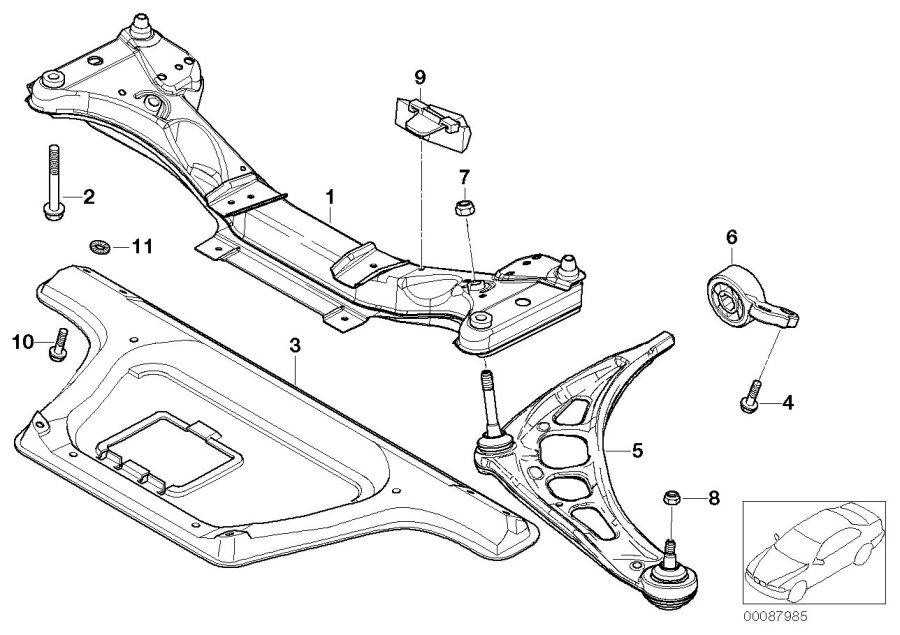 Diagram Front axle SUPPORT/WISHBONE for your BMW X2  