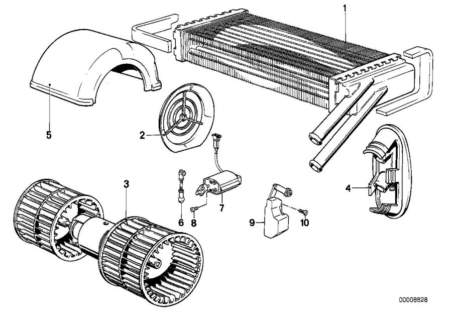 Diagram Heater RADIATOR/BLOWER for your BMW