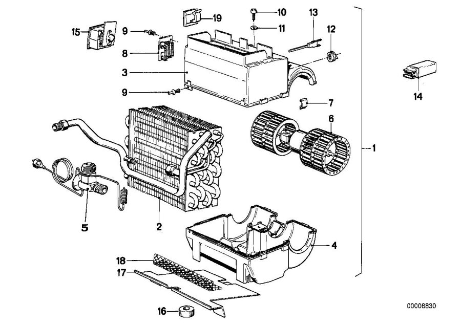 Diagram Air conditioning unit parts for your 2005 BMW 530i   