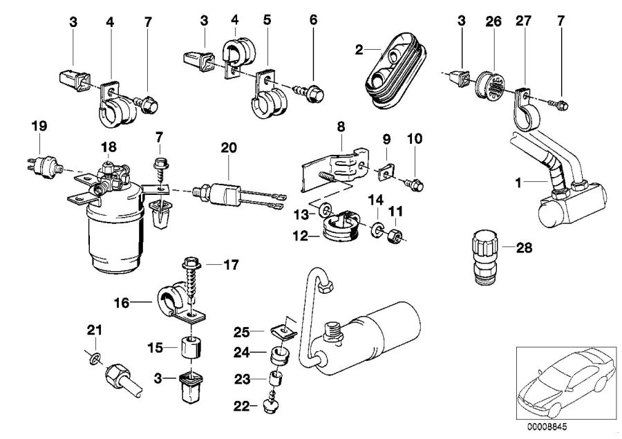 Diagram Drying CONTAINER/SMALL parts for your 2004 BMW X3  2.5i 