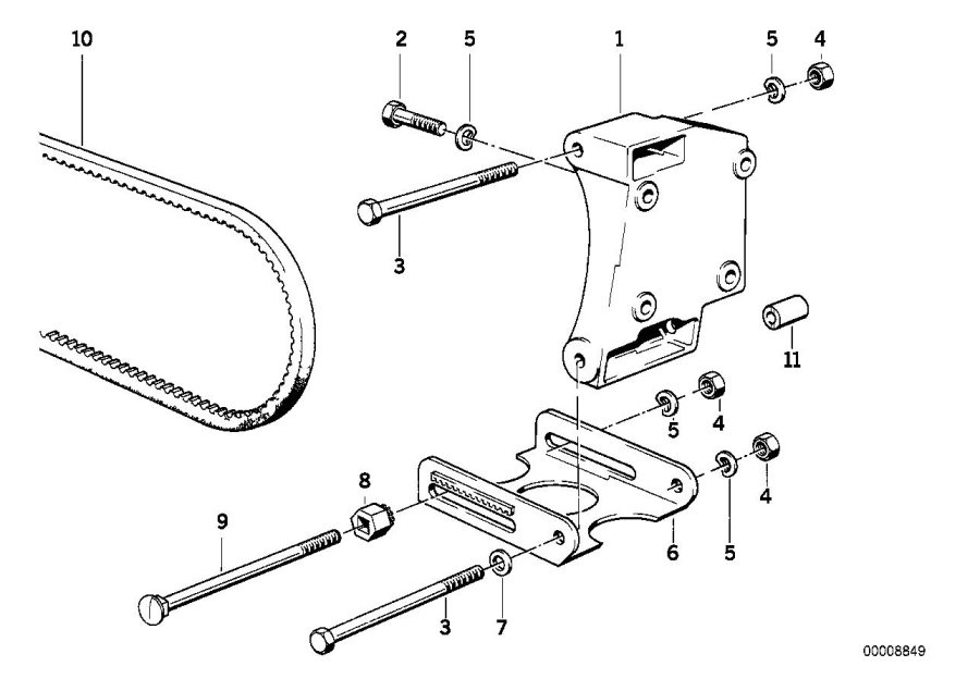 Diagram AIR COND.COMPRESSOR-SUPPORTING BRACKET for your 2023 BMW X3  30eX 