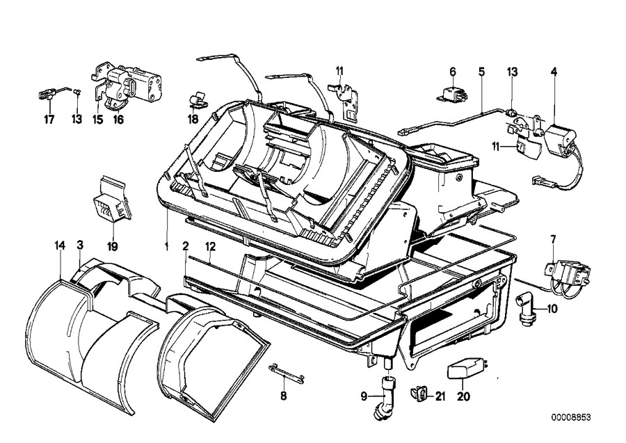 Diagram Air conditioning unit parts for your BMW