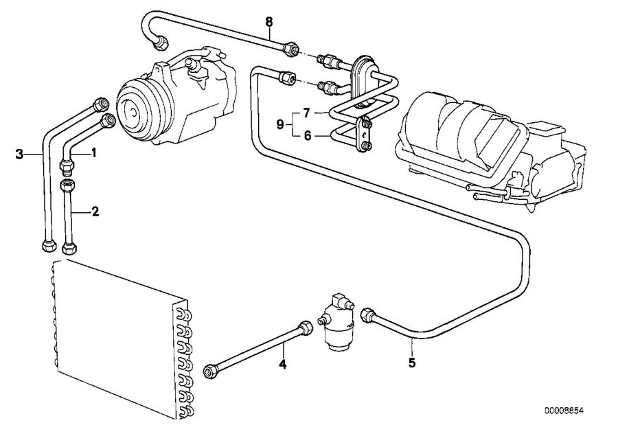 Diagram Coolant lines for your 1988 BMW M6   