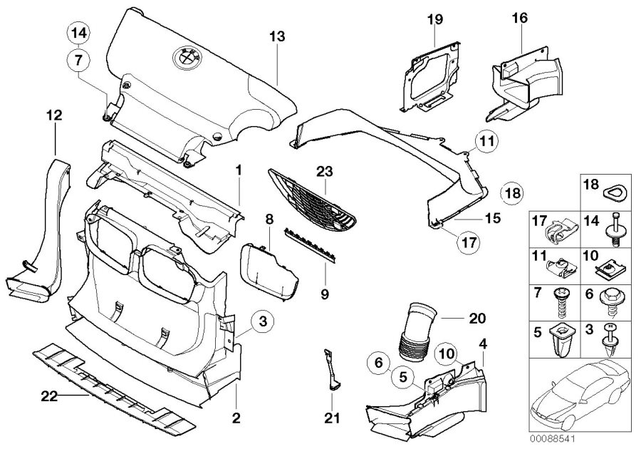 Diagram Air duct for your 1999 BMW M3   