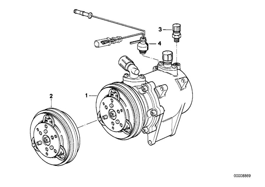 Full size assembly image of AIR COND.COMPRESSOR/MAGNETIC CLUTCH (1/1)