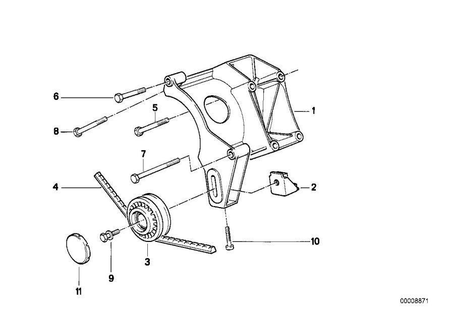 Diagram AIR COND.COMPRESSOR-SUPPORTING BRACKET for your 2016 BMW i3  60Ah 