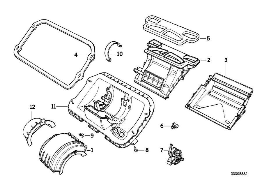 Diagram Housing parts, heater Behr for your BMW