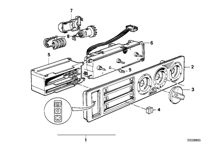 Diagram Air condition. Control with microfilter for your BMW