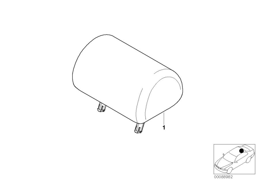 Full size assembly image of Individual 3RD head restraint, rear (1/1)