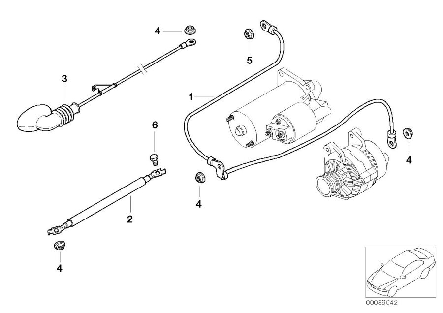 Diagram Battery CABLE/CABLE starter for your 1995 BMW