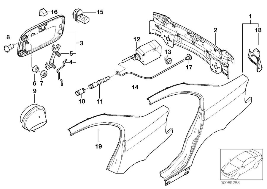 Diagram Side PANEL/TAIL trim for your 2000 BMW 330i   