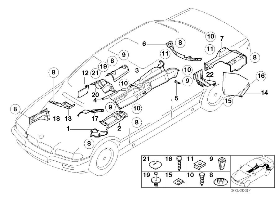 Diagram Heat insulation for your BMW 740iL  