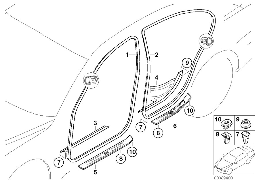 Diagram Edge protector / Trim for entry for your 2016 BMW M6   