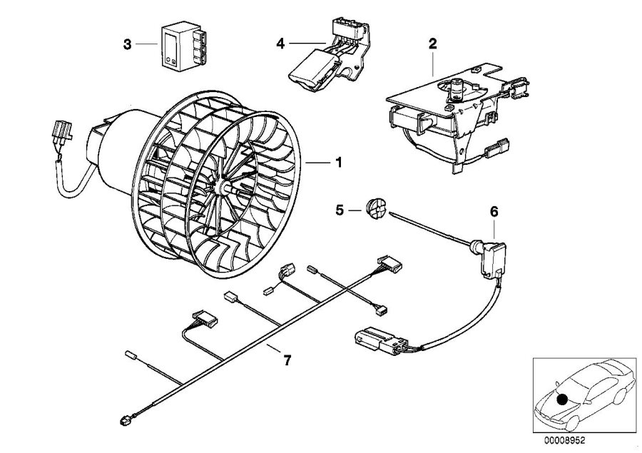 Diagram Electric parts for ac unit for your 2005 BMW 530i   