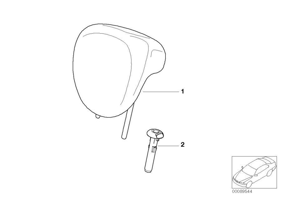 Diagram Rear seat head restraint for your MINI