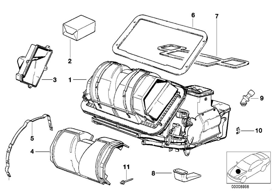 Diagram Housing parts - air conditioning for your BMW M6  