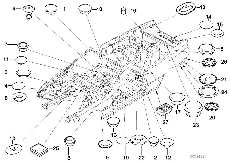 Diagram Sealing cap/plug for your BMW 540i  
