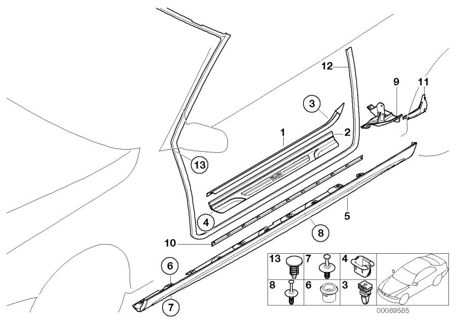 Diagram Edge protector / Trim for entry for your BMW