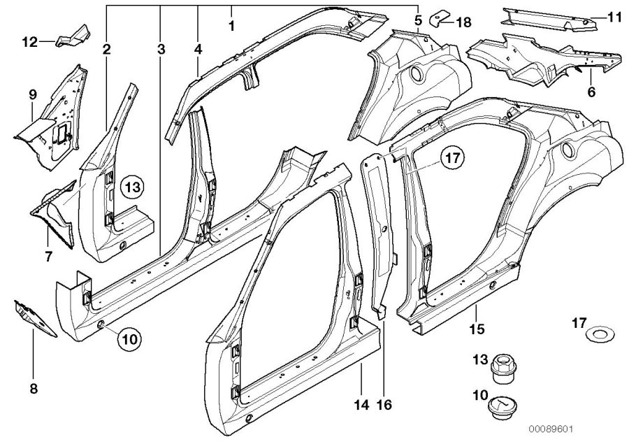 Diagram Body-side frame for your 2016 BMW M6   