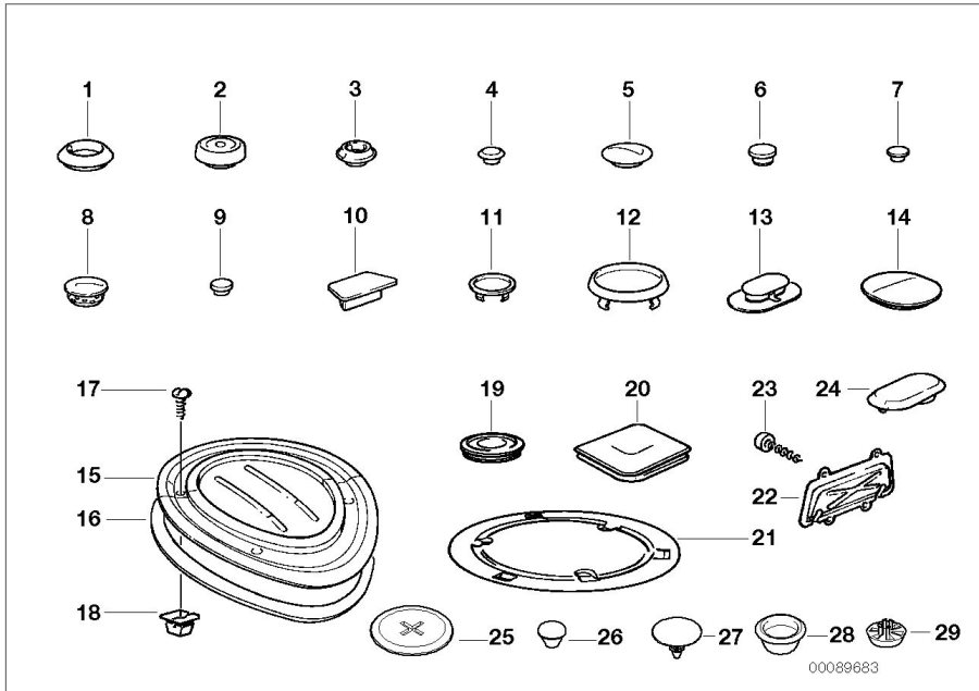 Diagram Sealing cap/plug for your BMW X3  