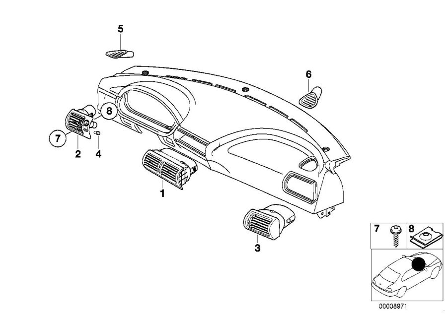 Diagram Outflow NOZZLES/COVERS for your BMW