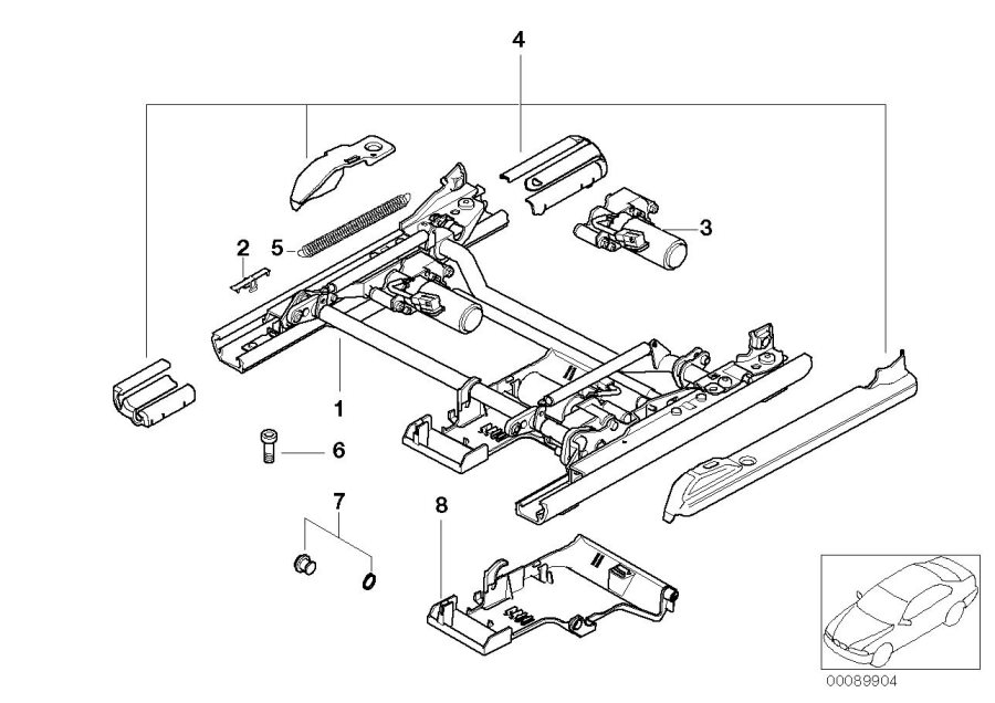 Diagram FRONT SEAT RAIL for your 2023 BMW X3  30eX 