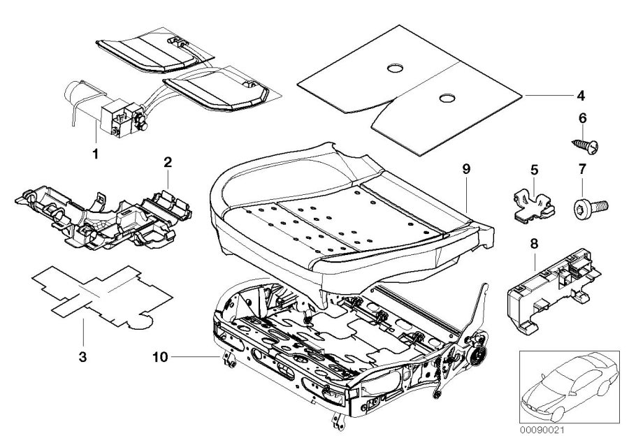 Diagram Seat, front, complete seat for your BMW