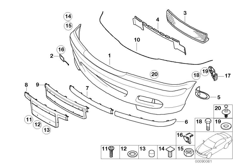 Diagram M Trim, front for your 2002 BMW 325i   