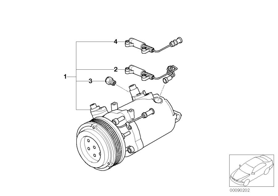 Diagram RP A/C compressor for your BMW