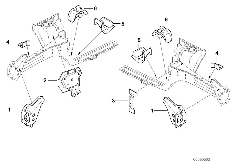 Diagram FRONT BODY BRACKET for your MINI