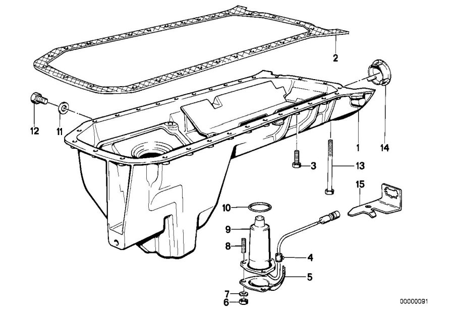 Diagram Oil PAN/OIL level indicator for your BMW