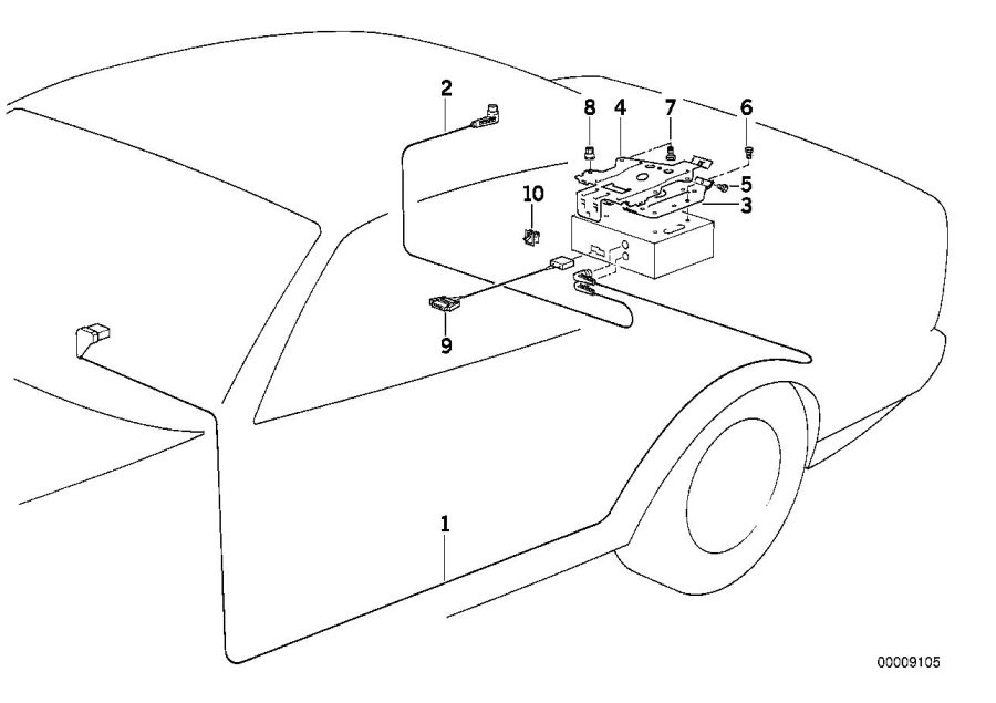 Diagram Single components CD-10 changer for your 1980 BMW 320i   