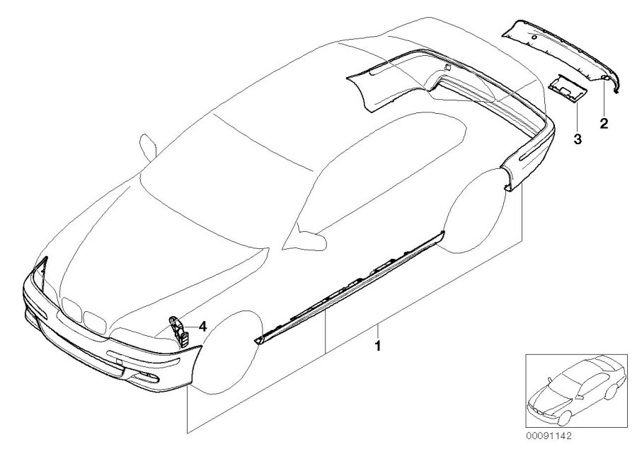 Diagram Retrofit kit M aerodyn. package for your 2005 BMW 330Ci   