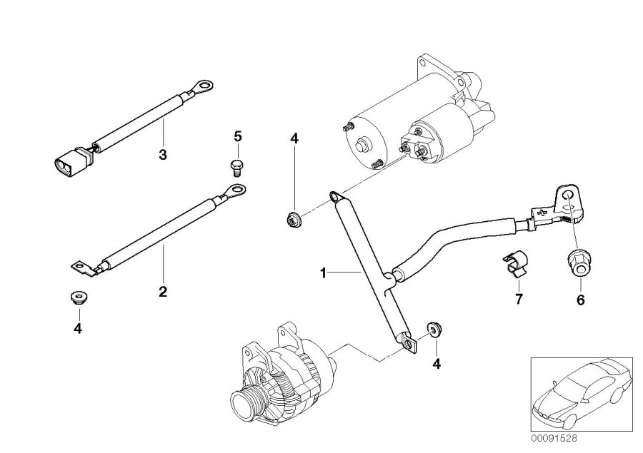 Diagram Battery CABLE/CABLE starter for your BMW