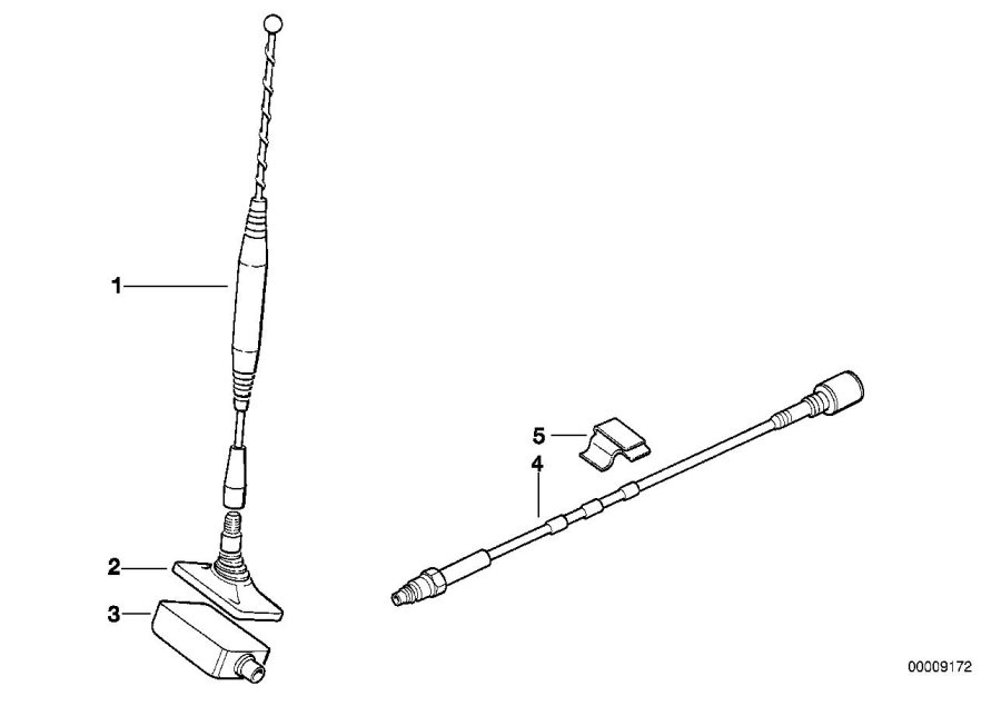 Diagram SINGL.PARTS F REAR WINDOW TELEPH.ANTENNA for your 2001 BMW X5   