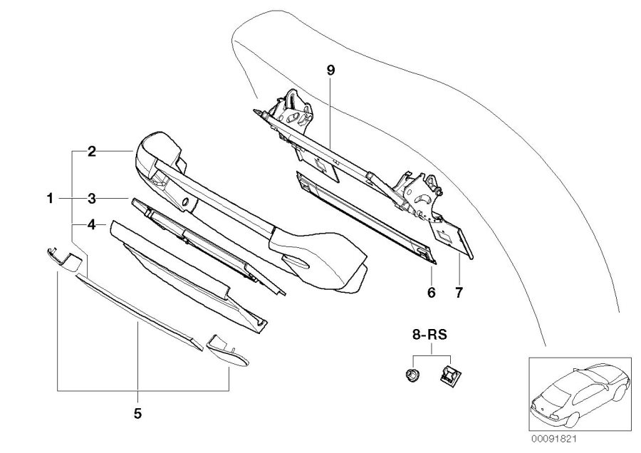 Diagram Upper rear multi-purpose panel for your BMW