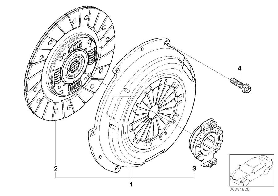 Diagram CLUTCH-CLUTCH DISK/PRESSURE PLATE for your MINI