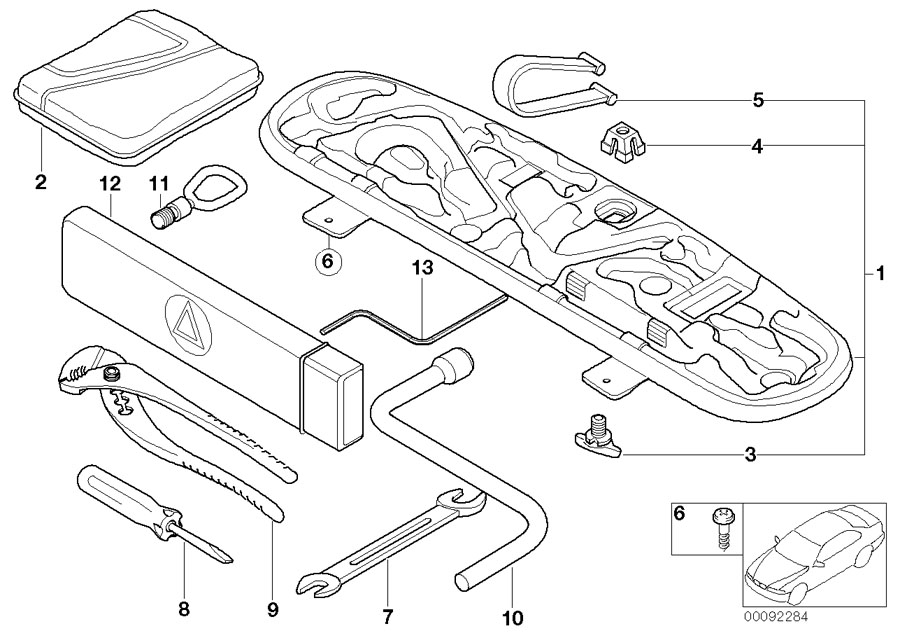 Diagram Car tool/Tool box for your BMW 320i  