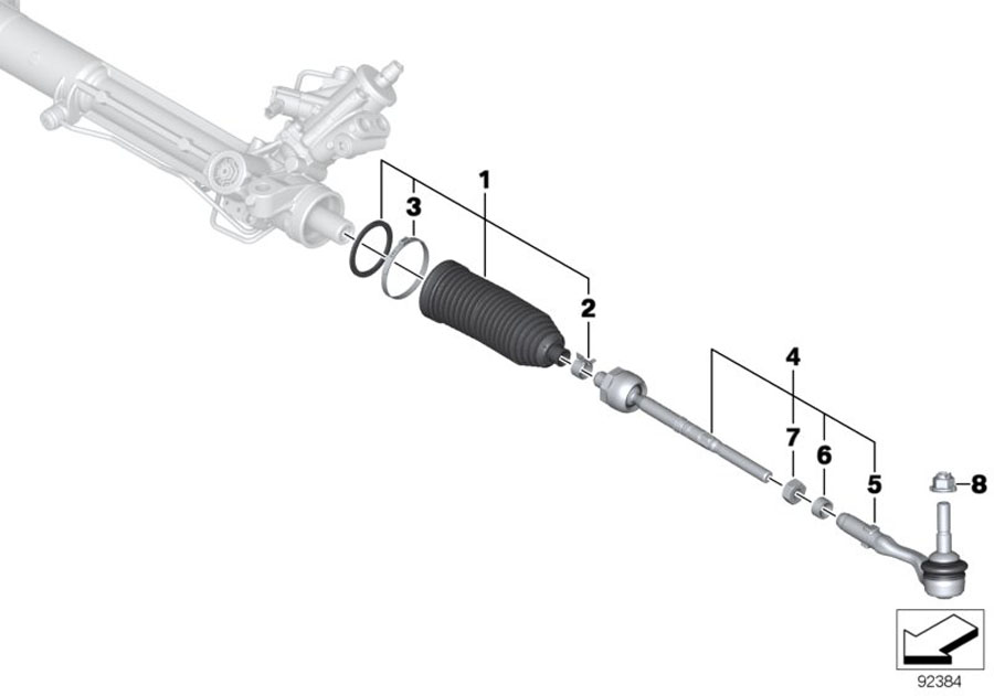 Diagram Steering LINKAGE/TIE rods for your 1996 BMW