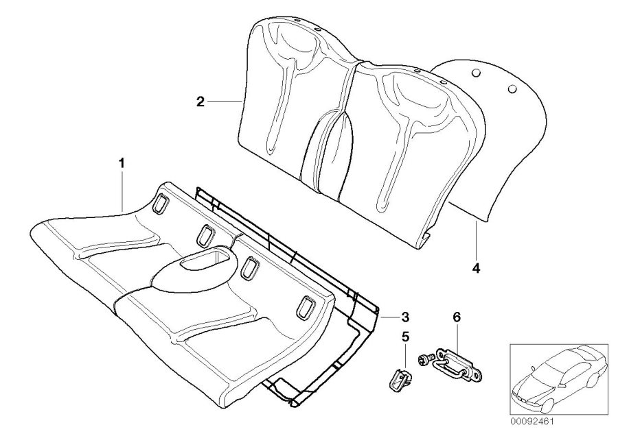 Diagram Seat rear, upholstery & cover base seat for your MINI