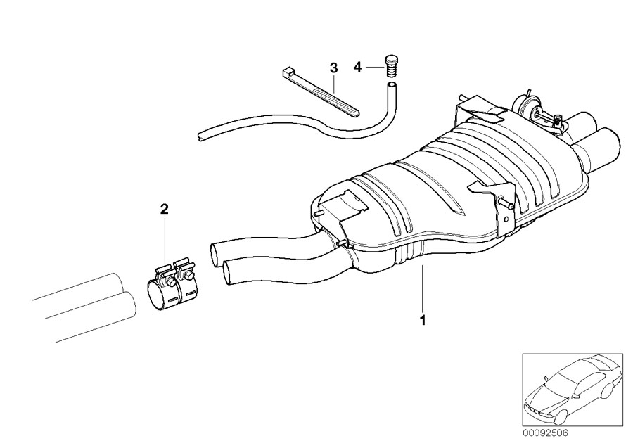 Diagram Exhaust system, rear for your 2007 BMW X3   