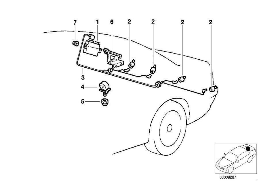 Diagram Park Distance Control (pdc) for your 1996 BMW 525i   