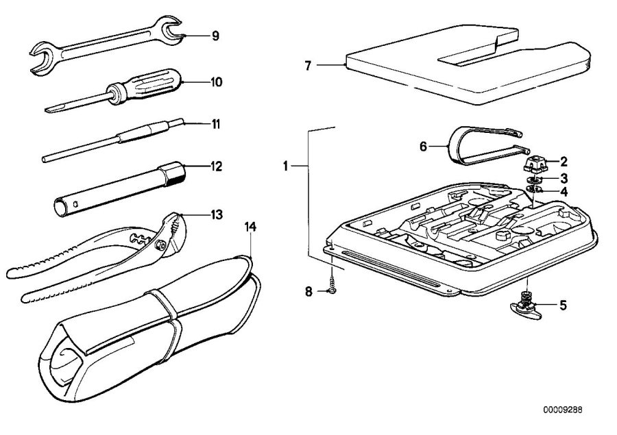 Diagram Tool box small for your 1991 BMW M3   