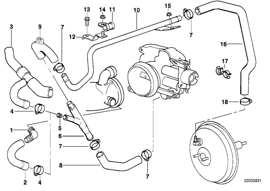Diagram Vacuum control - engine for your 2016 BMW 528iX   