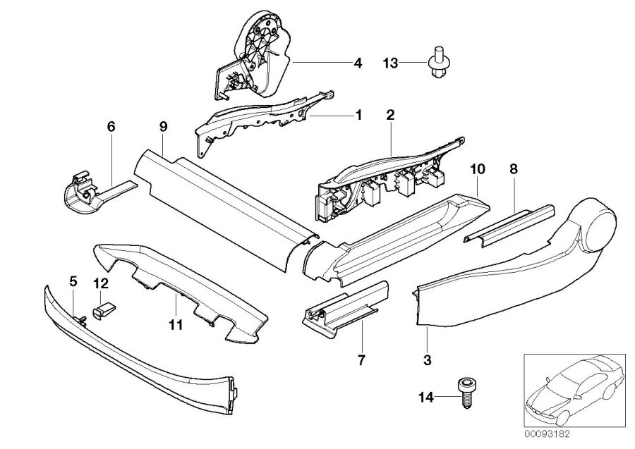 Diagram Seat front seat coverings for your 2003 BMW M3   