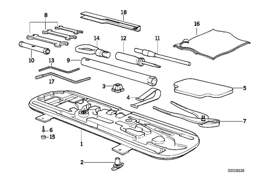 Diagram Car tool/Tool box for your 1994 BMW M3   