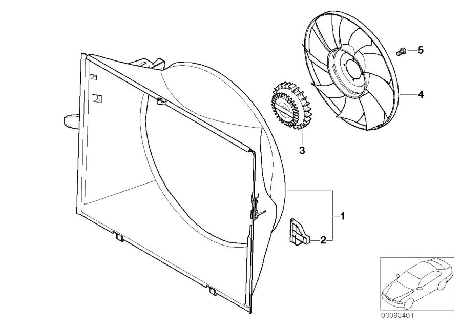 Le diagramme Buse ventilateur/ventilateur pour votre BMW