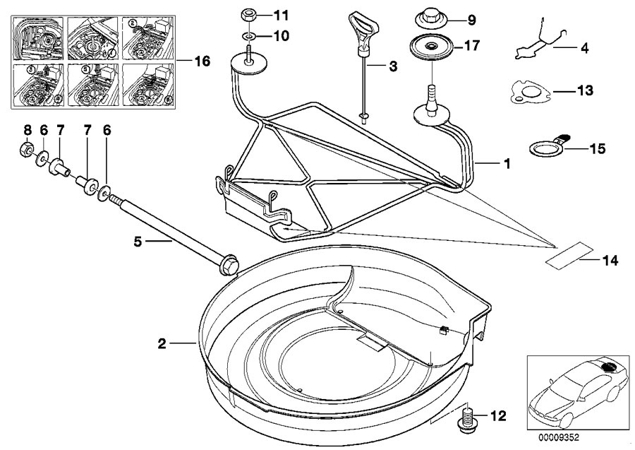 Diagram Single parts F emergency wheel mounting for your 2023 BMW X3  30eX 